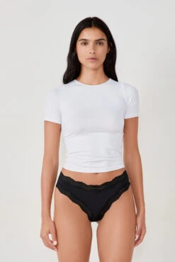 Eleganter Damen Tanga in Schwarz mit zarter Spitze und Mikrofaser -Etam Verkäufe 647464305 6
