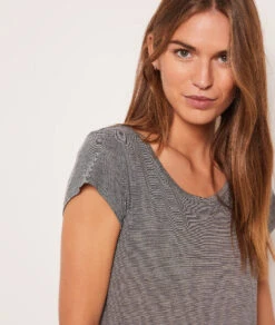 Damen Nachthemd Grau mit feiner Spitze - Elegantes Babydoll Kurzarm 9 Damen Nachthemd Grau mit feiner Spitze - Elegantes Babydoll Kurzarm -Etam Verkäufe 648585302 c