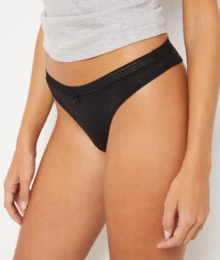 3er-Pack Damen Tangas Schwarz - Hochwertige Baumwolle für optimalen Komfort