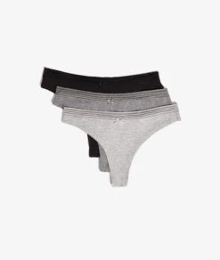 Damen Tangas im 3er-Pack – Schwarz, Grau & Weiß mit Stretch-Bund 9 Damen Tangas im 3er-Pack – Schwarz, Grau & Weiß mit Stretch-Bund -Etam Verkäufe 649673590 c