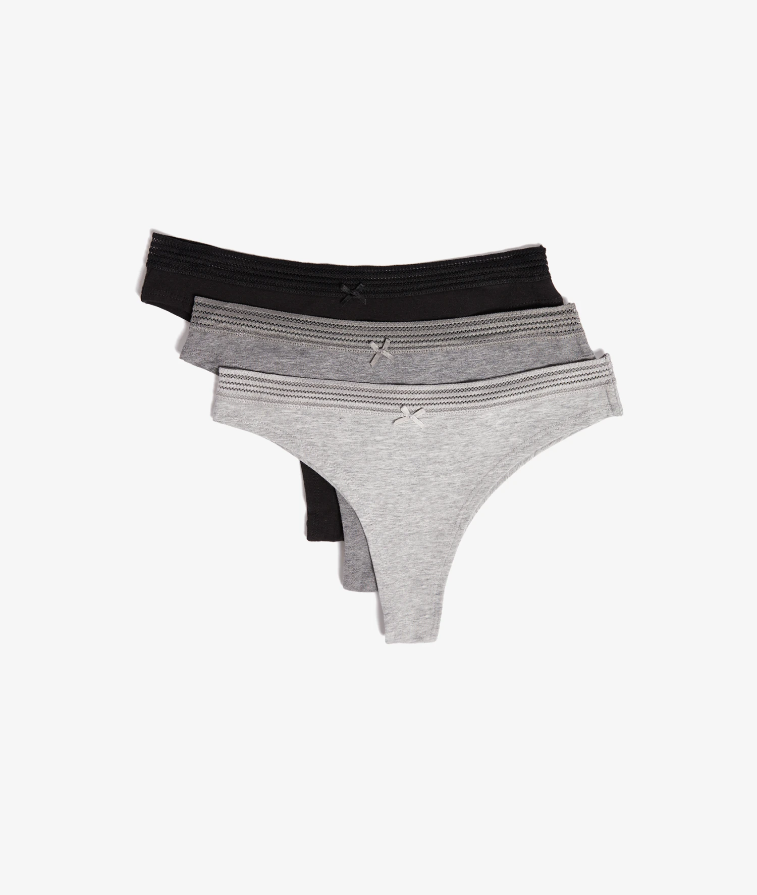 Damen Tangas im 3er-Pack – Schwarz, Grau & Weiß mit Stretch-Bund 5 Damen Tangas im 3er-Pack – Schwarz, Grau & Weiß mit Stretch-Bund – Bild 5