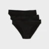 Damen Pantys 3er-Pack aus Bio-Baumwolle mit Spitzenkante - Schwarz -Etam Verkäufe 650352105 x