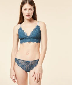 Spitzen-Tanga in Petrolblau – Nachhaltiger Damen-Slip aus recyceltem Material -Etam Verkäufe 650564648 6