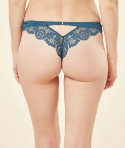 Spitzen-Tanga in Petrolblau – Nachhaltiger Damen-Slip aus recyceltem Material -Etam Verkäufe 650564648 c