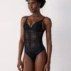 Body Aus Spitze Mit Offenem Rücken SCHWARZ