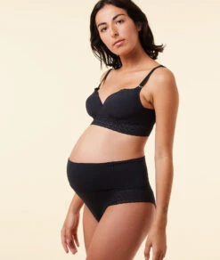Umstands-Panty Hohe Taille - Bequemer Schwangerschafts-Slip mit Spitze Schwarz -Etam Verkäufe 651413005 6