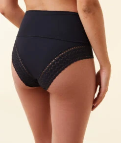 Umstands-Panty Hohe Taille - Bequemer Schwangerschafts-Slip mit Spitze Schwarz -Etam Verkäufe 651413005 b