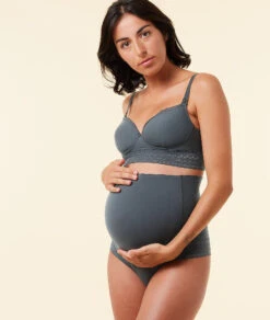 Umstandsunterwäsche High-Waist Panty mit umklappbarem Bauchband - Blau -Etam Verkäufe 651413022 6
