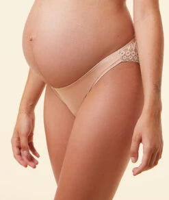 Candy Organic Cotton and Lace Maternity Briefs - Blush