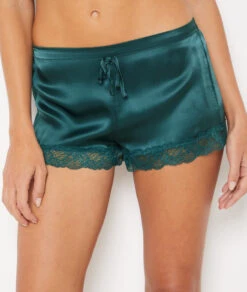 Elegante Seidenshorts in Petrolblau mit Spitze – 100% Naturseide für Damen -Etam Verkäufe 651519148 b