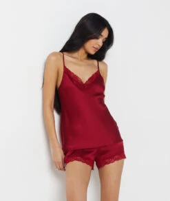 Seiden-Shorts für Damen in Rot mit eleganter Spitze -Etam Verkäufe 651519173 6