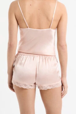 Elegante Damen Seiden-Shorts in Babyrosa mit Floral-Spitze -Etam Verkäufe 651519176 a