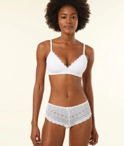 Weißer Spitzen Shorty mit floralem Muster und Zierschleife -Etam Verkäufe 651530101 6