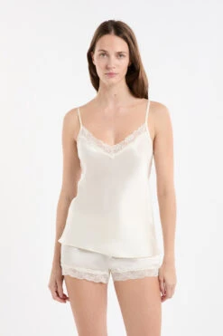 Luxuriöses Seiden-Top mit floraler Spitze – 100% Naturseide Camisole -Etam Verkäufe 651534459 6
