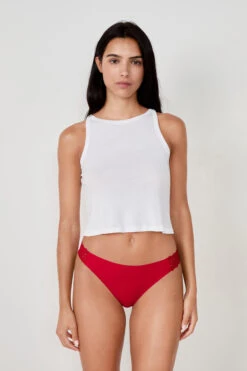 Damen Panty aus Mikrofaser & Spitze in Rot - Komfortabler Slip -Etam Verkäufe 651567773 6