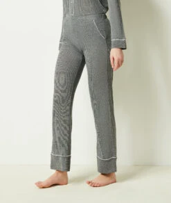 Bequeme Graue Pyjamahose mit elastischem Bund und Taschen 7 Bequeme Graue Pyjamahose mit elastischem Bund und Taschen -Etam Verkäufe 651599702 6