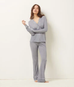 Pyjamahose Herren Marineblau - Weite Schlafhose mit Taschen