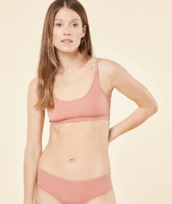 Bequemes Wende-Bustier: Sinnliche Spitze & Soft-Mikrofaser in Pfirsich