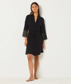 Negligé Mit Spitzendetails SCHWARZ 7 Negligé Mit Spitzendetails SCHWARZ -Etam Verkäufe 651977905 6