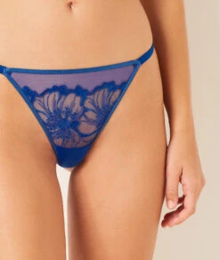 Indigo Embroidered Tulle String Lingerie - Elegant Sheer Underwear -Etam Verkäufe 652400227 b