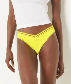 Power Tanga in V-Form mit edlen Spitzendetails – Zitronengelb -Etam Verkäufe 652442552 b