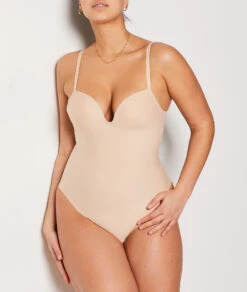 Figurformender Sculpting Bodysuit mit Starkem Halt – Beige
