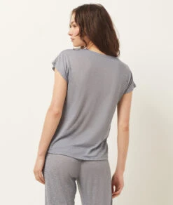 Damen Pyjama-Top Marineblau mit Spitze – Ultraweiches Kurzarm-Schlafshirt 9 Damen Pyjama-Top Marineblau mit Spitze – Ultraweiches Kurzarm-Schlafshirt -Etam Verkäufe 652455325 c