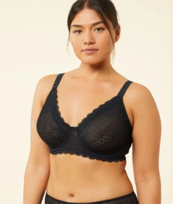 Edler Spitzen-BH mit Bügel - Unwattierter Bügel-BH in Schwarz