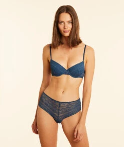 BH mit leichter Schale und grafischer Spitze - Eleganter Komfort in Blau -Etam Verkäufe 652482414 6