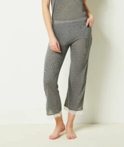 7/8 Pyjamahose für Damen in Grau mit eleganter Spitze -Etam Verkäufe 652754702 6