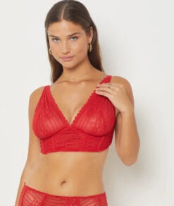 Eleganter Roter Triangel-Balconette BH mit Spitze und Bügeln 7 Eleganter Roter Triangel-Balconette BH mit Spitze und Bügeln -Etam Verkäufe 652780473 a