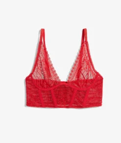 Eleganter Roter Triangel-Balconette BH mit Spitze und Bügeln 8 Eleganter Roter Triangel-Balconette BH mit Spitze und Bügeln -Etam Verkäufe 652780473 b