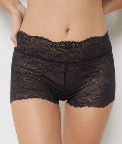 Lace Boyleg Shorty - Ultra-Elastic Women's Comfort Underwear in Black -Etam Verkäufe 652821705 6