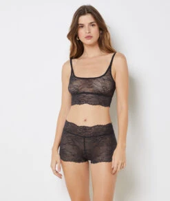 Lace Boyleg Shorty - Ultra-Elastic Women's Comfort Underwear in Black