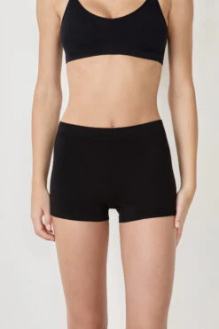 Baumwolle Boyleg-Shorty für Damen – Nahtloser Komfort in Schwarz