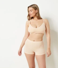 Damen Boyleg-Shorty aus Baumwolle - Maximaler Tragekomfort in Beige