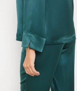 Luxuriöses Pyjamaoberteil aus reiner Seide – Petrolblau -Etam Verkäufe 652963648 b