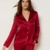 Elegantes Pyjamaoberteil aus reiner Seide in Rot -Etam Verkäufe 652963673 x