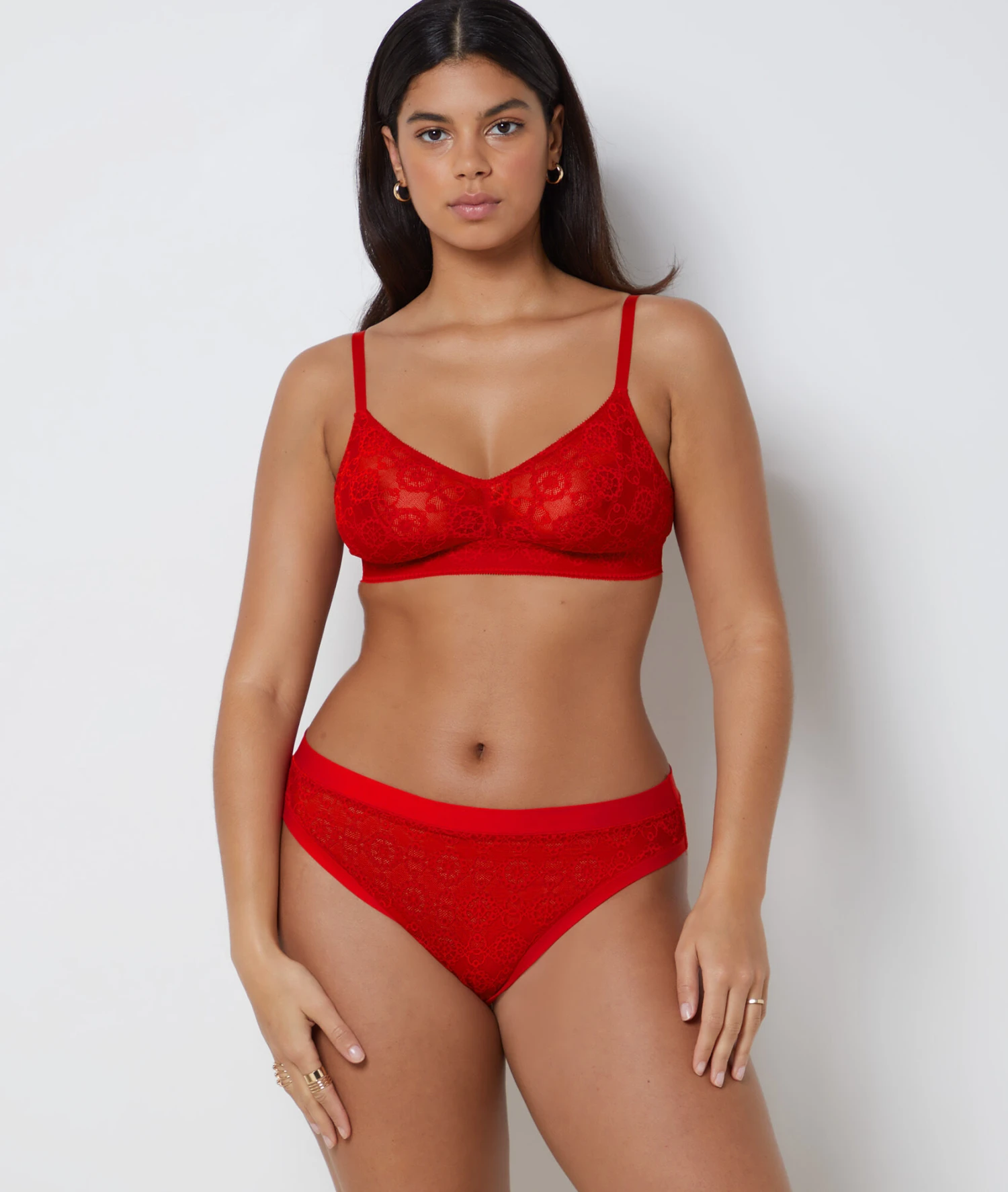 Bügelloser Triangel BH für Große Cups D-G - Granatrot 4 Bügelloser Triangel BH für Große Cups D-G - Granatrot – Bild 4