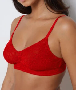 Bügelloser Triangel BH für Große Cups D-G - Granatrot 10 Bügelloser Triangel BH für Große Cups D-G - Granatrot -Etam Verkäufe 653086675 b