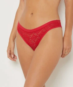 Spitzenpanty in Granatrot – Nahtlose Geometrische Spitze & Recyceltes Material -Etam Verkäufe 653121375 b