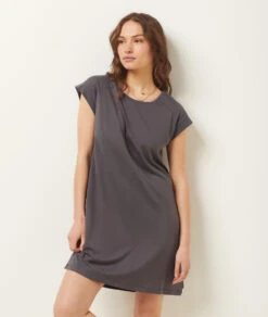 Damen Nachthemd Grau - Komfortable Bio-Baumwolle & Lyocell -Etam Verkäufe 653137604 c