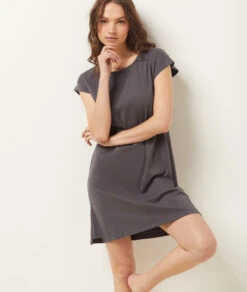 Damen Nachthemd Grau - Komfortable Bio-Baumwolle & Lyocell -Etam Verkäufe 653137604 d