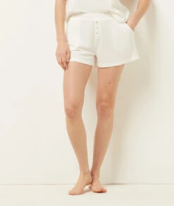 Damen Pyjama-Shorts aus Bio-Baumwolle in Weiß - Nachhaltige Nachtwäsche -Etam Verkäufe 653138401 6