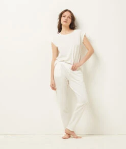 Weiße Pyjamahose aus Bio-Baumwolle – Weiche & Nachhaltige Nachtwäsche
