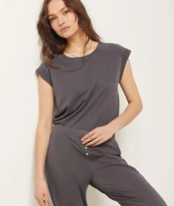 Anthrazitfarbene Pyjama Shorts – Bequeme Schlafhose mit Taschen 7 Anthrazitfarbene Pyjama Shorts – Bequeme Schlafhose mit Taschen -Etam Verkäufe 653138504 6