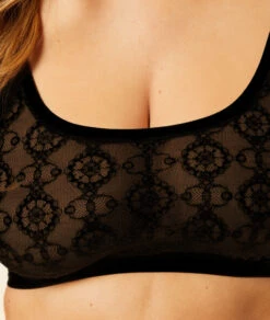 Bequemer Spitzen Bralette BH für große Cups – Halt ohne Bügel in Schwarz -Etam Verkäufe 653240705 b
