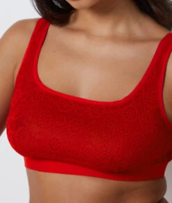 Spitzen-BH ohne Bügel für Große Größen - D bis G Cup - Granatrot 8 Spitzen-BH ohne Bügel für Große Größen - D bis G Cup - Granatrot -Etam Verkäufe 653240775 b