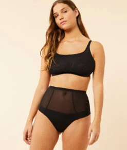 Elegant Black Mesh Bustier for Seamless Shaping & Support -Etam Verkäufe 653376705 c