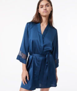 Negligé Mit Spitzendetails MARINEBLAU